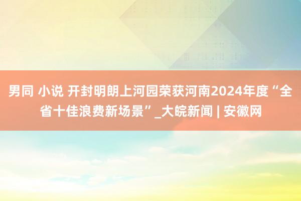 男同 小说 开封明朗上河园荣获河南2024年度“全省十佳浪费新场景”_大皖新闻 | 安徽网