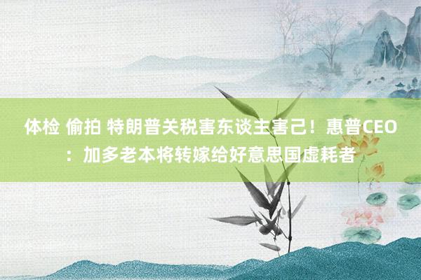 体检 偷拍 特朗普关税害东谈主害己！惠普CEO：加多老本将转嫁给好意思国虚耗者