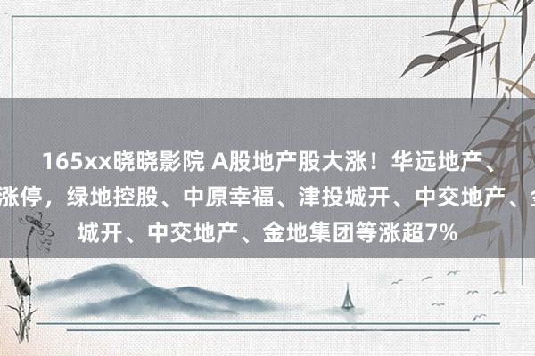 165xx晓晓影院 A股地产股大涨！华远地产、丽都眷属、金融街涨停，绿地控股、中原幸福、津投城开、中交地产、金地集团等涨超7%