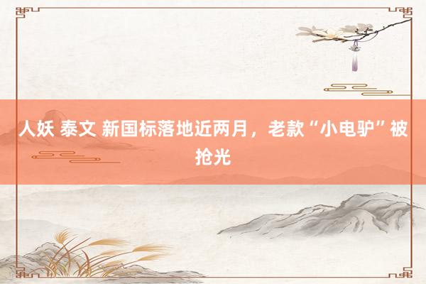 人妖 泰文 新国标落地近两月，老款“小电驴”被抢光