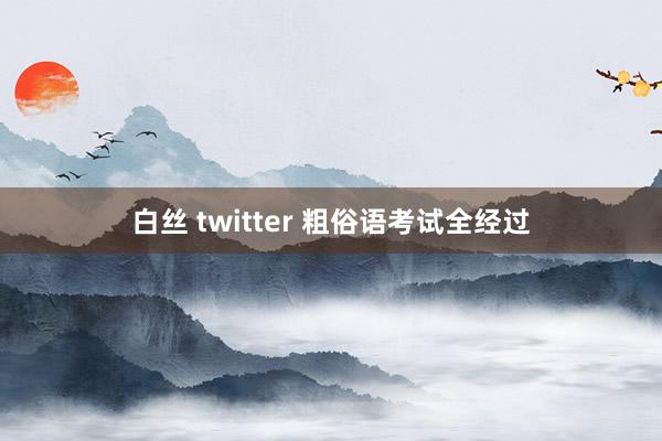 白丝 twitter 粗俗语考试全经过