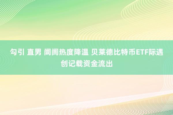 勾引 直男 阛阓热度降温 贝莱德比特币ETF际遇创记载资金流出