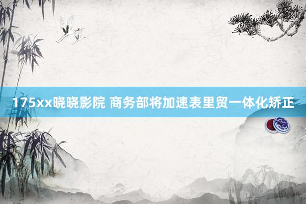175xx晓晓影院 商务部将加速表里贸一体化矫正