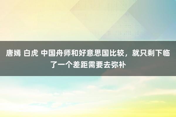 唐嫣 白虎 中国舟师和好意思国比较，就只剩下临了一个差距需要去弥补