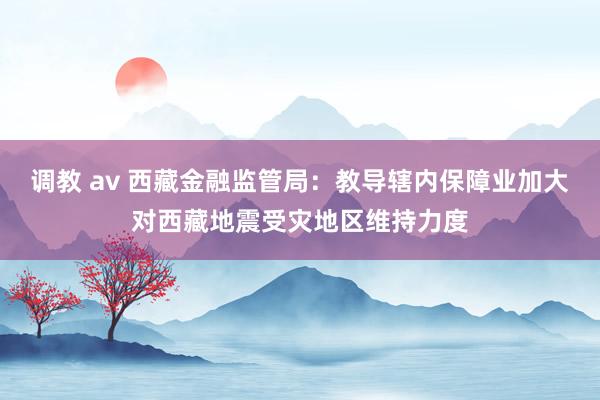 调教 av 西藏金融监管局：教导辖内保障业加大对西藏地震受灾地区维持力度