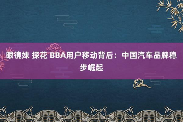 眼镜妹 探花 BBA用户移动背后：中国汽车品牌稳步崛起