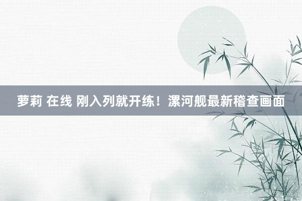 萝莉 在线 刚入列就开练！漯河舰最新稽查画面