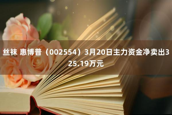 丝袜 惠博普（002554）3月20日主力资金净卖出325.19万元