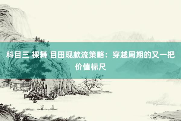 科目三 裸舞 目田现款流策略：穿越周期的又一把价值标尺